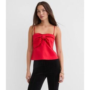 LOFT Bow Strappy Bustier Top Size M Red NWT Coquette Party